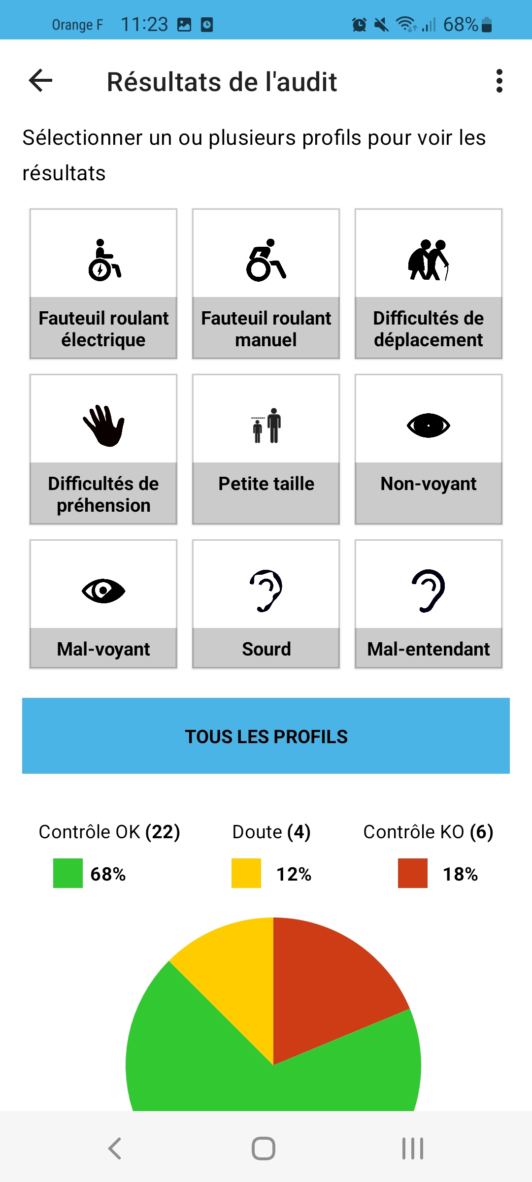capture d'écran mobile création raport 